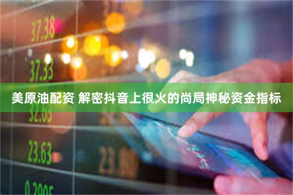 美原油配资 解密抖音上很火的尚局神秘资金指标
