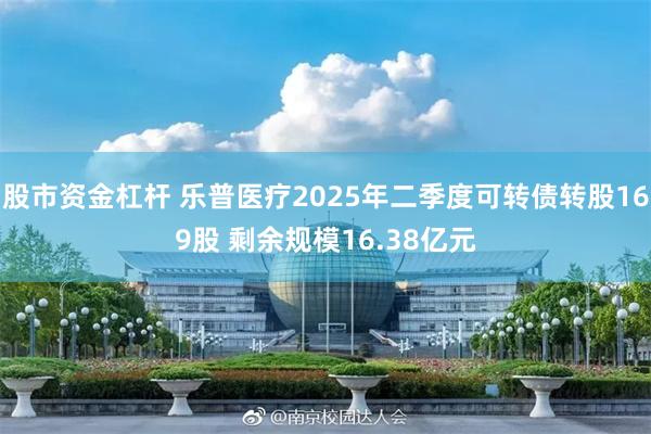 股市资金杠杆 乐普医疗2025年二季度可转债转股169股 剩余规模16.38亿元